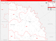San Saba County Wall Map Red Line Style